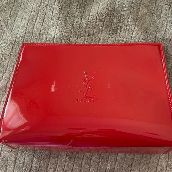 YSL Beaute Patent leather purse Cosmetic Makeup Bag Clutch nwt beauty pouch - Picture 3 of 8